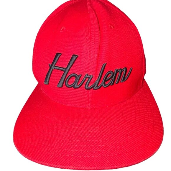 Harlem logo embroidered red baseball cap Mitchell & Ness OSFA Snapback Cap - Picture 1 of 11
